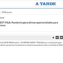 CAPITAL INVEST M&A: Pandemia gera timas oportunidades para comprar empresas